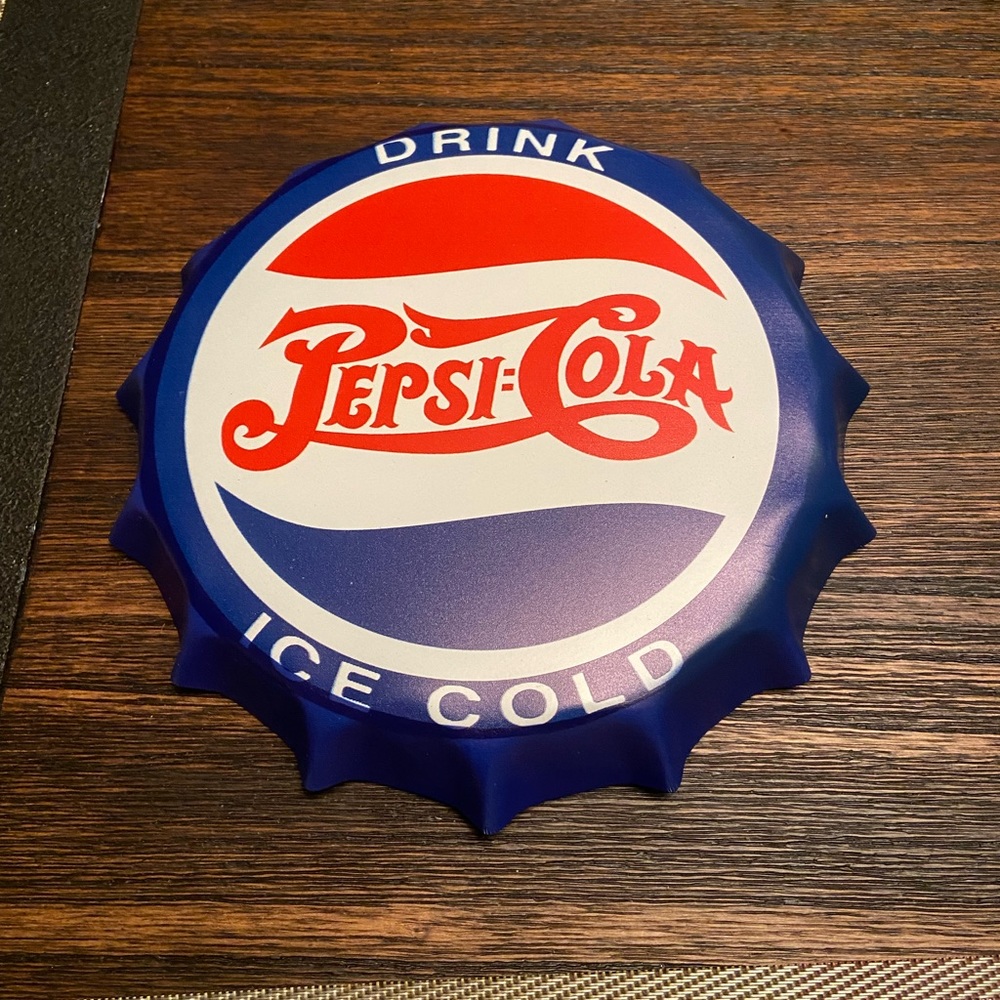 Brand new Pepsi bottle cap sign